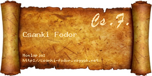Csanki Fodor névjegykártya